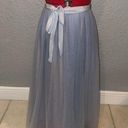 J.Crew  Tulle Ball Skirt in Blue Sheer Mesh Pleated Ribbon Belt A-line 8 Photo 0