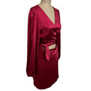 Stylestalker  ruby satin wrap front mini dress size Large Photo 4