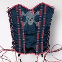 100% Babe y2k punk Black and Plaid Sequined Skull Bustier Corset Top Size 34 Photo 0