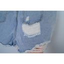 Missguided  Light Blue Extreme Rip Hem High Waist Denim Shorts Size 12 Photo 8