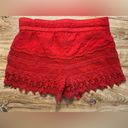 No Boundaries  | Red Lace Shorts with Drawstring, Size 3 (Juniors) Photo 4