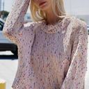 POL  Sweater Women LARGE Cream Pom Pom Confetti Knit Distressed Pullover Photo 2