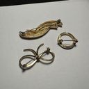 Monet Gold Tone Brooch Pins Signed  Vogue & A 1/20 12k GF Lot Of 3 Photo 6