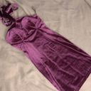 WYLDR Purple Velour Halter Dress Photo 0