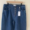 Risen  Jeans High Rise Wide Leg Button Fly Dark Wash Denim Size 2X NWT Photo 2