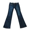 CAbi  967R Jeans Women Sz 6 Mid Rise Flare Bootcut Dark Wash Blue Denim Photo 0