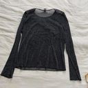 Victoria's Secret  Black Sparkle Sheer Long Sleeve Top Medium Large Photo 3