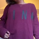 PINK - Victoria's Secret Maroon Waffle Knit Long Sleeve Top Photo 0