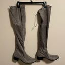 Attention Over the Knee Suede Block Heel Boots in Gray- Size 9 Photo 1