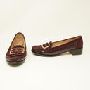 Salvatore Ferragamo  Rolo Lele Gancini Buckle Suede Patent Leather Loafers Shoes Photo 0