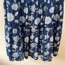 Rahi Pierre Floral Tiered High Rise Pleated Boho Cotton Maxi Skirt Blue Size L Photo 2