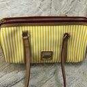 Dooney & Bourke  Yellow and White Striped Barrel Bag Photo 5