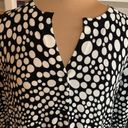 Cyrus  Cardigan Sweater Black Abstract Polka Dot Printed Button Down V-neck Photo 2