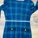 Vintage Plaid Tartan Bodycon Dress Preppy Dark Academia Green Purple Black Photo 9