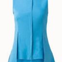 Akris EUC  Sleeveless Collared Cotton Blouse‎ Women S Concealed front Blue Photo 0