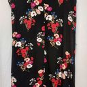 Popsugar  Black Red Pink Multicolor Floral Flowy Tunic Tent Cap Sleeves Dress XXL Photo 3