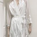 Oscar de la Renta Vintage  White Satin/Sheer Bell Sleeve Appliqué Wedding Robe Photo 0