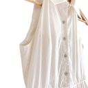 Shoshanna  Collared Tiered Sleeveless Button Shirt Dress Fit and Flare White 4 Photo 5