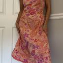 EXPRESS Vintage  pink floral sequin tube top strapless fit and flare midi dress Photo 0