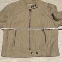 Bar III  - Beige Moto Style Cropped Full Zip Jacket- 100% Polyurethane - Size XL Photo 3