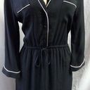 The Loft "" BLACK & IVORY COLLARED BUTTON DOWN BLOUSON LONG SLEEVES DRESS SIZE: S NWT Photo 0