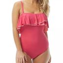 Coco reef Contours by  Pink Agate Ruffle Bandeau One Piece Swimsuit 14 38C Photo 0