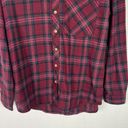 Thread and Supply NWT  Relaxed Plaid Flannel Buttondown Shirt Wine Size XS NEW Photo 2