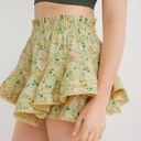 Aerie  rock n ruffle yellow floral lace trim mini skirt skort Photo 9