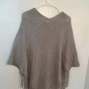 Time And Tru  Fringe Poncho Sweater Gray Pullover Ribbed Photo 9