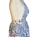 Rococo  SAND Leas Cutout Dress in White & Blue XSmall Womens Mini Photo 5