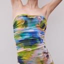 ZARA Strapless Watercolor Dress Photo 4