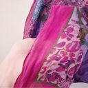 Bill Blass Vintage  Silk Floral Scarf Magenta Purple Flower Printed Photo 4