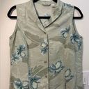 Tommy Bahama Vintage  100% Silk Sage Green Floral Vest Size Medium Photo 0