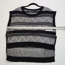 BCBGMAXAZRIA BCBGeneration Womens Size X-Small/Small Black & White Open Knit Blouse Boho Boxy Photo 12