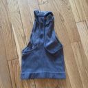Free People Intimately Gray Brown High Neck Mesh Workout Crop Top Photo 2