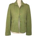 Banana Republic  Spring Green Fitted Button Front Tweed Pea Coat Jacket sz Small Photo 2