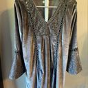 Velzera  Velvet & Gray Lace Smock Tunic Dress Top Size M Medium Photo 1