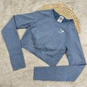 Gymshark  Vital Seamless 2.0 Cropped Top Longsleeve in Evening Blue Marl Size S Photo 3