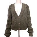 Aeropostale  Boho Style Olive Green Crop Top Cardigan Sweater Size L Photo 1