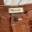 Madewell  Emmett Wide Leg Brown Contrast Stitch Petite 26 Small High Rise Pant Photo 2