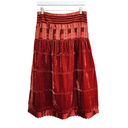 American Vintage Vintage AZ Well Red Velvet Tiered High Waisted Midi Skirt S Photo 4