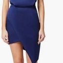 Elliatt NWOT  Camo Asymmetric Satin Cocktail halter mini Dress Blue navy Size S Photo 0