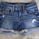 American Eagle  Women's Super Stretch Denim Jean Shorts Distressed Cutoff Size 2 Photo 0