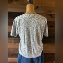 Cabin creek 90s  Blue Floral Ribbed Short Sleeve Shirt Size M Photo 3