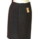 Houndstooth Vintage 80s Gray Black  Wool Blend Skirt Photo 0