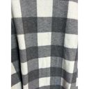 BKE  Checker Black Grey Plaid Crewneck Popover Pullover Sweatshirt Size Large Photo 1