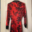 In Bloom  by Jonquil I Floral Full Length Satin-Like Belted Robe w Velvet Sleeves Photo 10