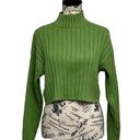 LA Hearts Pacsun  Sailing Mock Neck Cropped Ribbed Green Sweater S Gremlin Goblin Photo 1