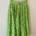 Vintage Blue Handmade /green floral midi skirt size/S Photo 5