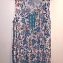 J.Jill  Beachy Tiered Tank White Blue Boho Paisley Print Medium Photo 0